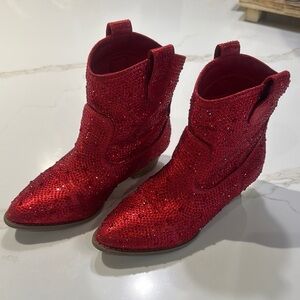 Link Red Glitter Kids Boots